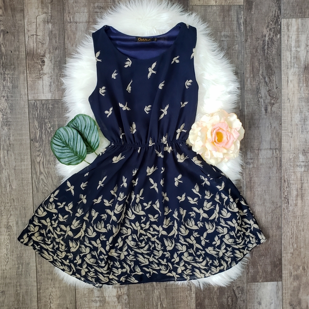 🕊💙🌟 Navy Blue Sparrow Dress